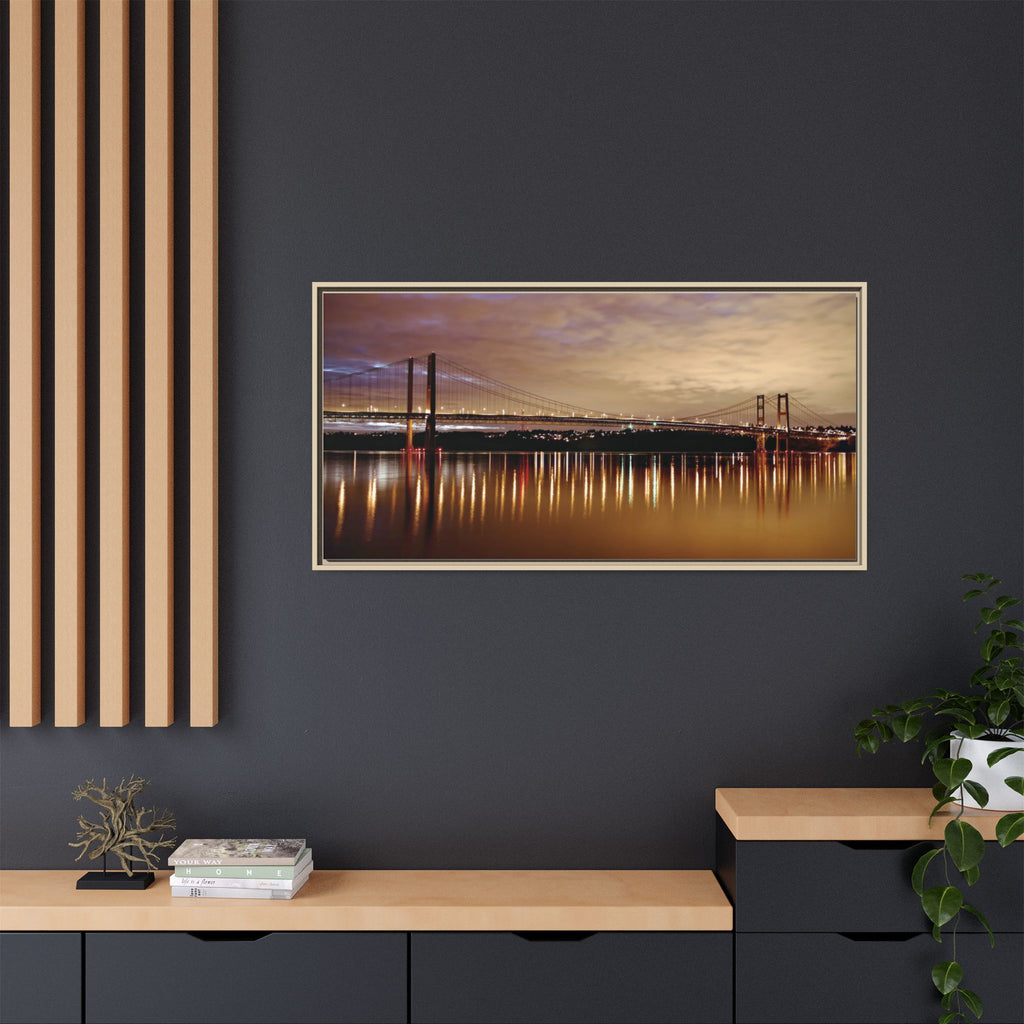 Tacoma Narrows Bridge Matte Canvas, Framed (Multi-color)