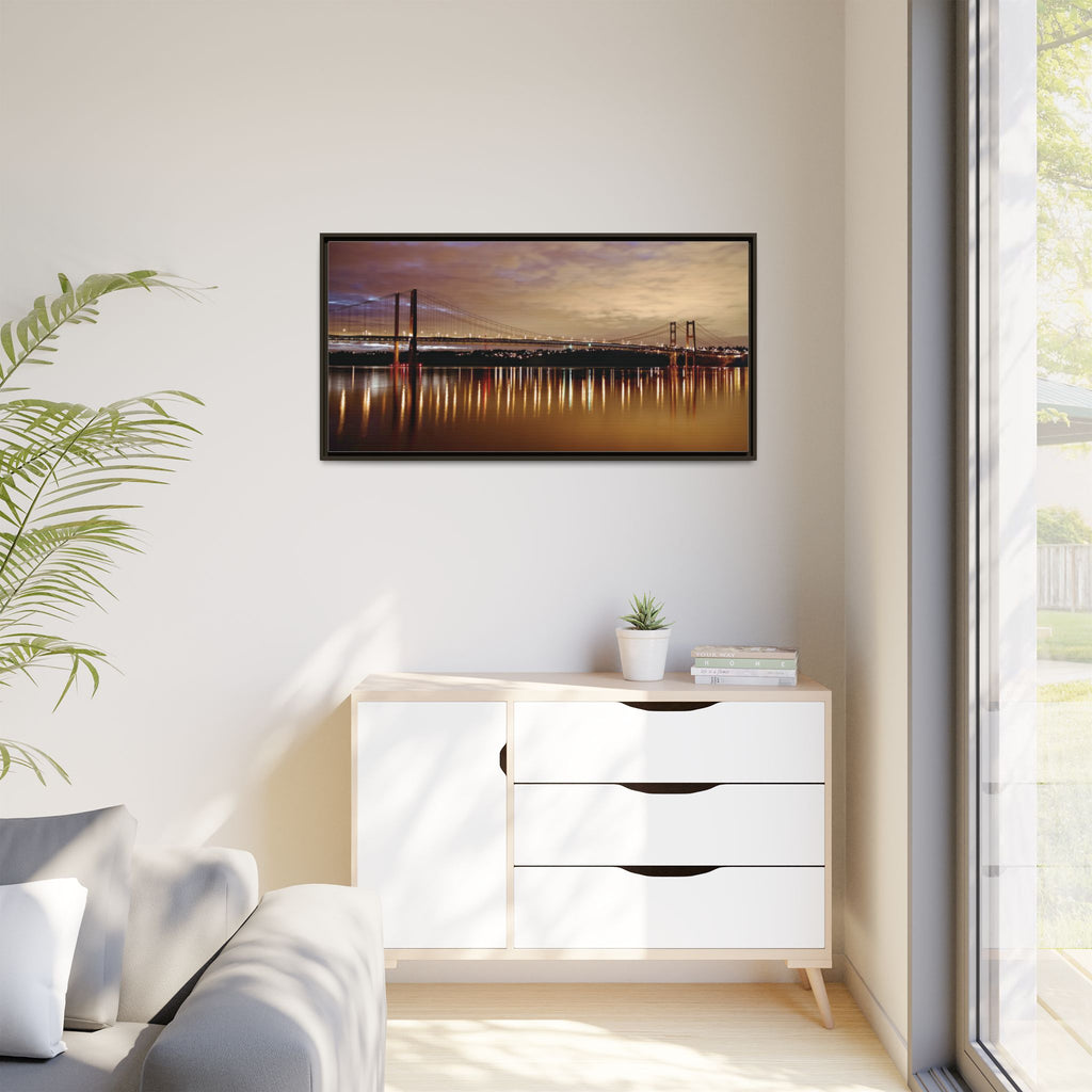 Tacoma Narrows Bridge Matte Canvas, Framed (Multi-color)