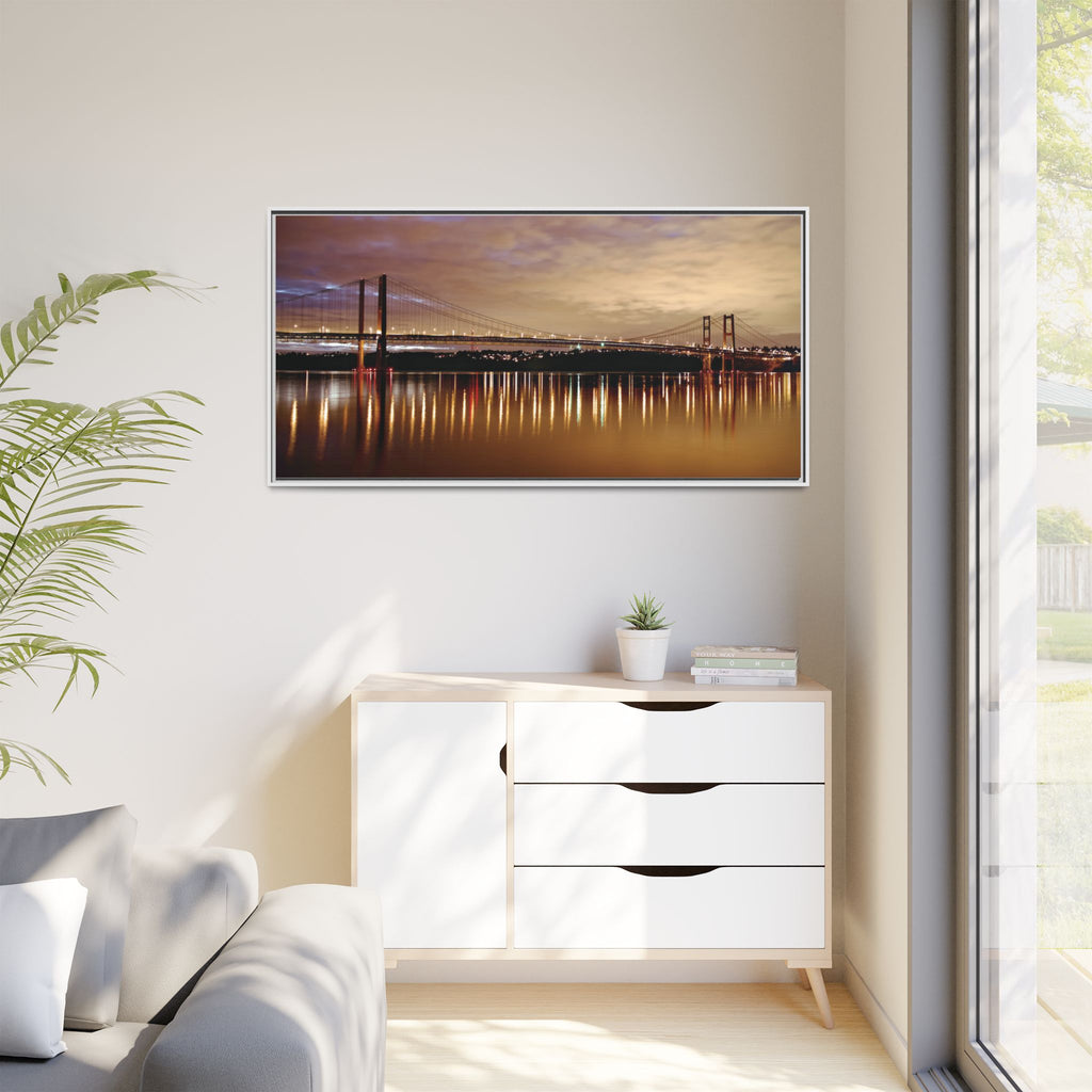 Tacoma Narrows Bridge Matte Canvas, Framed (Multi-color)