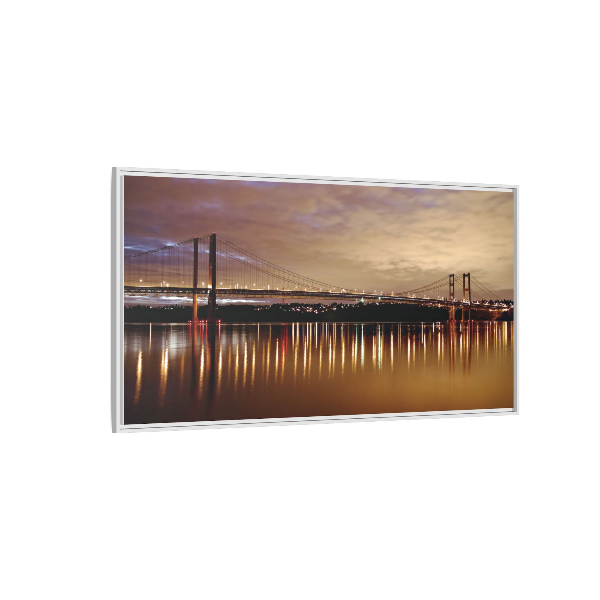 Tacoma Narrows Bridge Matte Canvas, Framed (Multi-color)