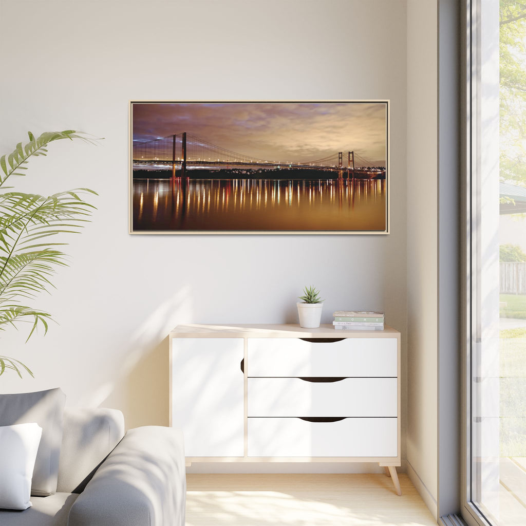 Tacoma Narrows Bridge Matte Canvas, Framed (Multi-color)