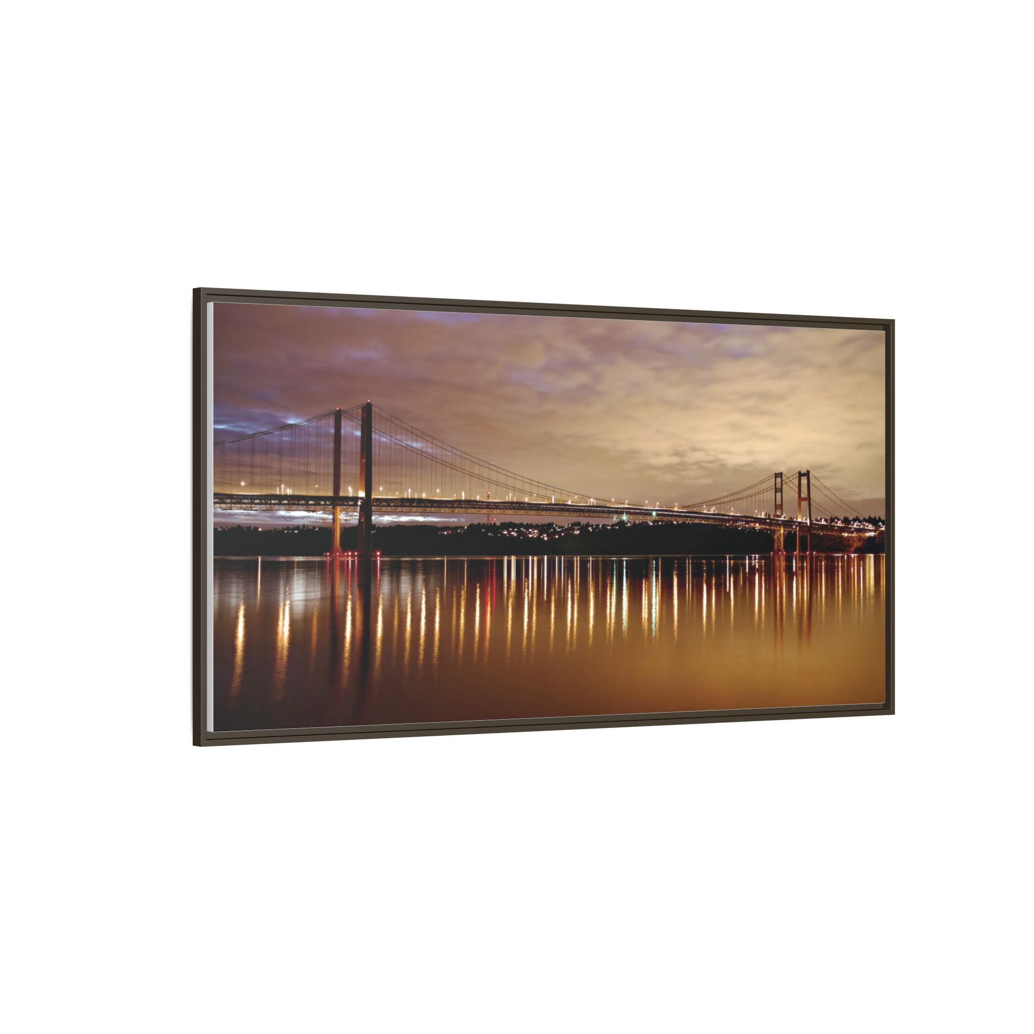 Tacoma Narrows Bridge Matte Canvas, Framed (Multi-color)