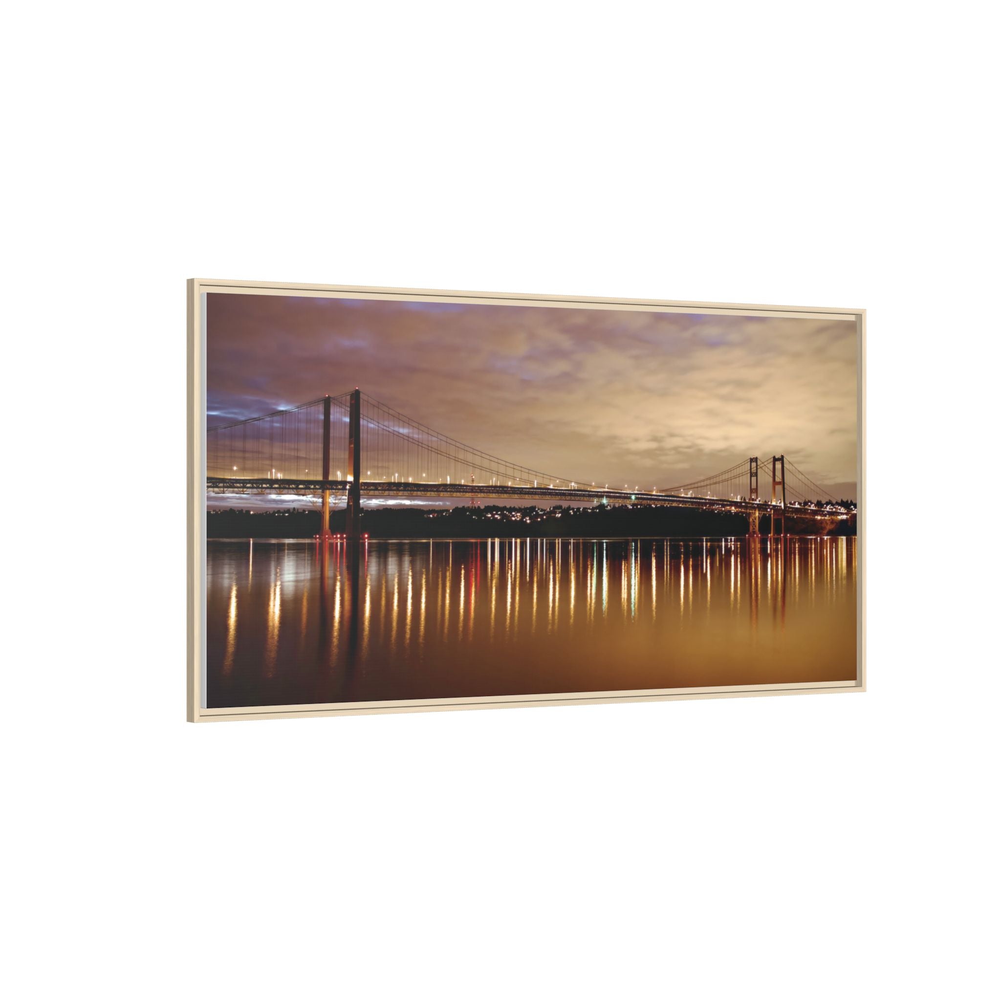 Tacoma Narrows Bridge Matte Canvas, Framed (Multi-color)