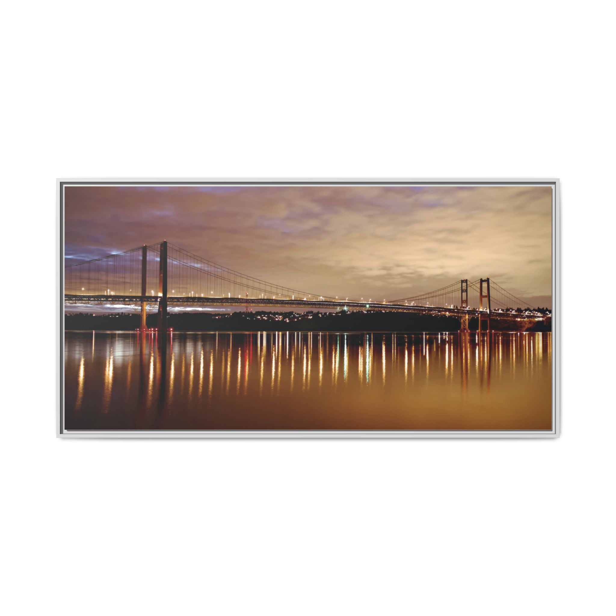 Tacoma Narrows Bridge Matte Canvas, Framed (Multi-color)