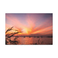 Sunset Harbor Canvas Print — Tranquil Pink & Orange Seascape