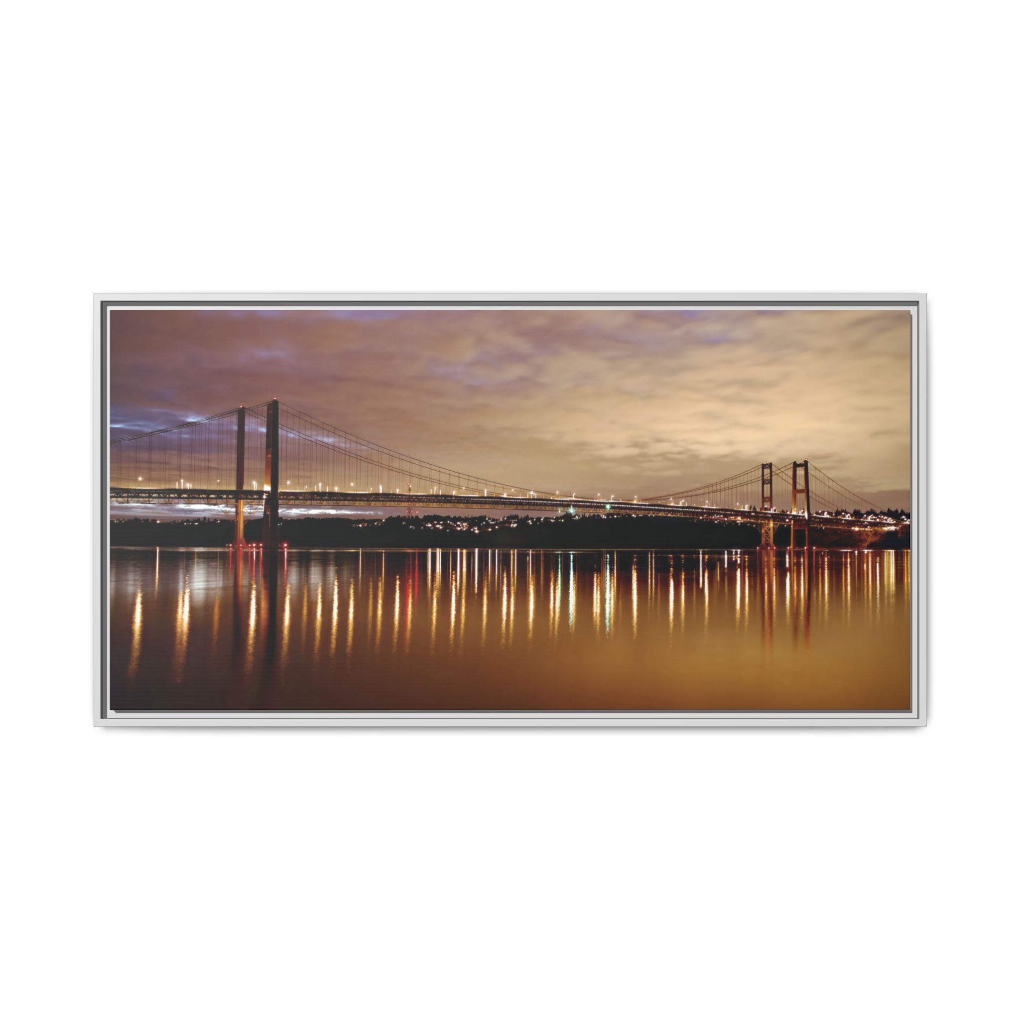 Tacoma Narrows Bridge Matte Canvas, Framed (Multi-color)