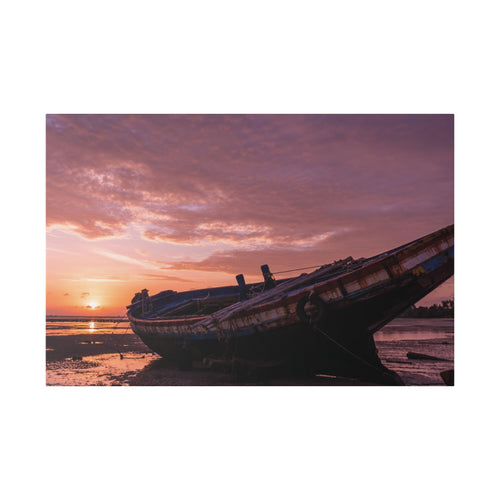 Phuket Thailand Low Tide Sunrise with Boat | Classic Stretched Canvas